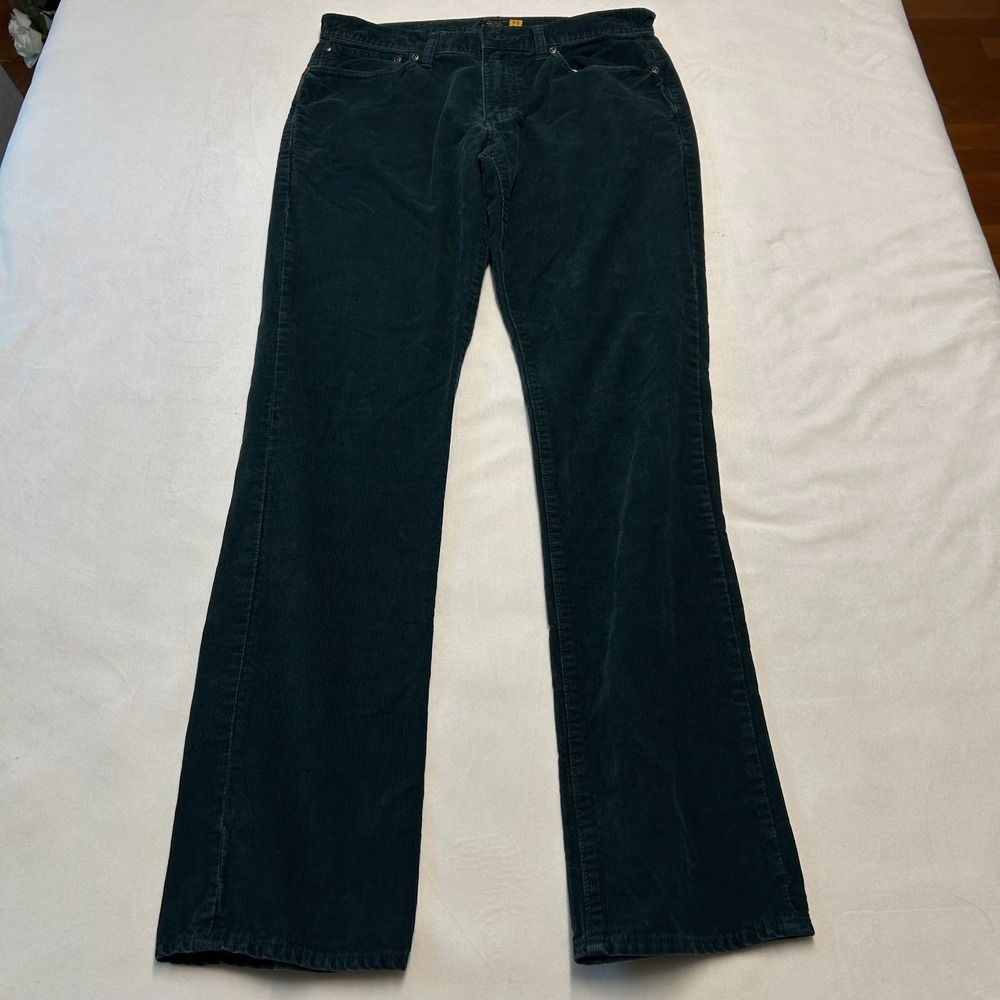J.Crew 484 Slim Corduroy Pants Mens 32x34 Green 5-Pocket Fine Wale Trousers - Picture 3 of 8